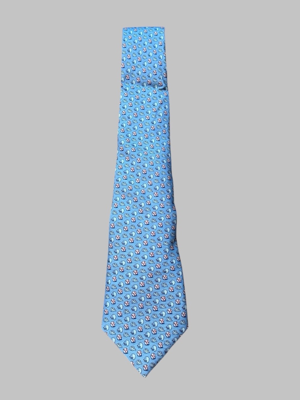 Vineyard Vines Blue 100% Silk Baseball Print Necktie